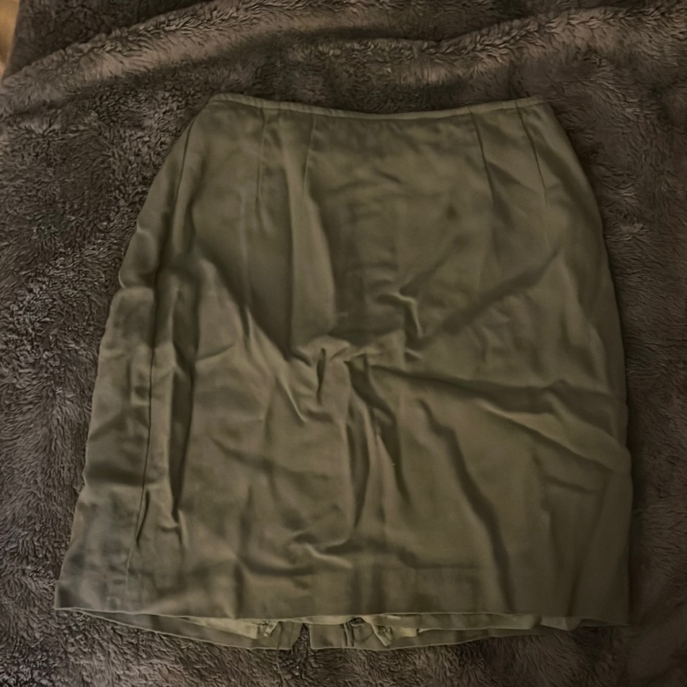 light forest green skirt, lined.